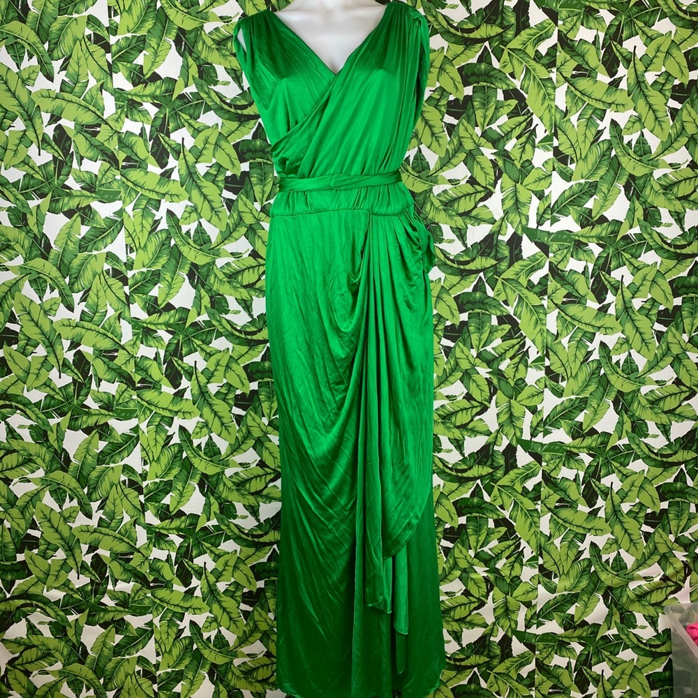 Escada Emerald Green Draped Goddess Maxi Dress